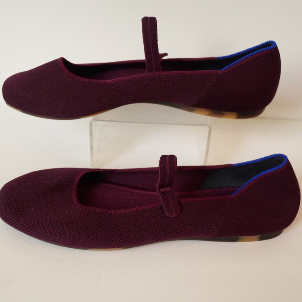 Rothy's Women's 6 Flats Max Square Mary Jane Plum Purple Shoes NEW - Picture 2 of 10